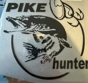 CAR WINDOW DECAL PIKE HUNTER DECALS Tackle Box PREDATOR FISHING - Picture 1 of 1