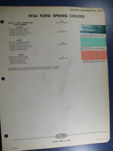 1956 Ford car auto DuPont paint chips set- Spring Colors only - Picture 1 of 1