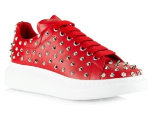 Alexander McQueen Larry Mens Spikes Leather Oversized Sneaker IT 43.5 D, US 10.5 - Picture 1 of 5