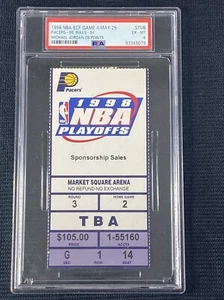 1998 Chicago Bulls Playoffs Conference Finals Game 4 Stub Jordan 28 Points PSA 6 - Picture 1 of 5