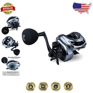 Lightweight Baitcasting Fishing Reel with Magnetic Brake & High Speed Gear - Picture 1 of 10
