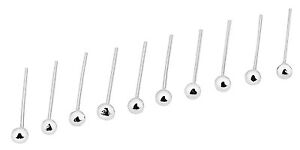   10 Sterling Silver Tiny 2mm Ball Nose Studs Piercing Stud Body Jewellery 