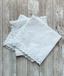 Ladies 100% Cotton HANDKERCHIEF Lace Hankies Gift White 5-Piece Set - Picture 1 of 3