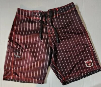 RUSTY Board Shorts Burgundy Men's Size 34W With Wax Comb/Bottle Opener - Image 1 of 4