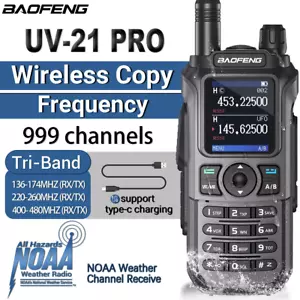 Baofeng UV 21 Pro Walkie Talkie Wireless impermeabile 999CH AM Long Range Tipo-C - Foto 1 di 12