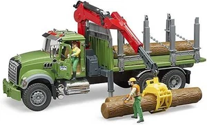 BRUDER MACK Granite Trasporto 3 Tronchi con Gru 02824 - Foto 1 di 7