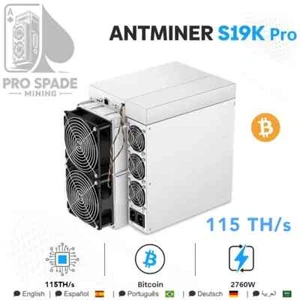 Bitmain New Antminer S19K pro 115T Bitcoin Miner BTC BCH Asic Miner 2760W SHA256 - Picture 1 of 6