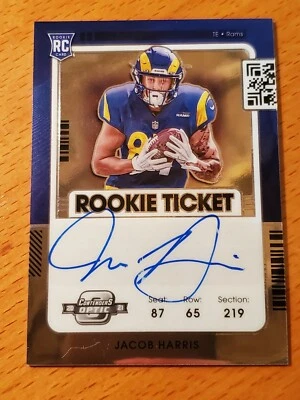 2021 Contenders Optic #138 Jacob Harris UCF LA Rams Rookie TE/WR Auto - Image 1 of 2