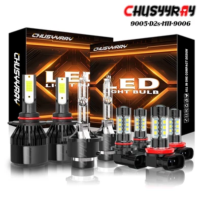 For Acura TL 2009-2014 - Front HID LED Headlights DRL Fog Light Bulbs Kit Oty 8 - Image 1 of 4