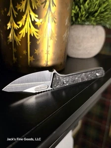 🌟GRIFFIN MARBLE CARBON FIBER/Ti FIXED BLADE SCALPEL BELT-SATIN MAGNACUT+SHEATH - Picture 1 of 22