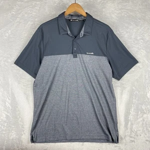 Polo Travis Mathew para hombre azul gris XL activo absorbente de humedad preparación informal usado en excelente estado - Imagen 1 de 7