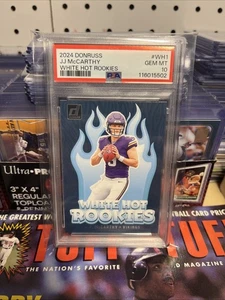 2024 DONRUSS JJ McCARTHY #WH1 WHITE HOT ROOKIES PSA 10 💎 pop 5 gem rate 3% Hot! - Picture 1 of 5