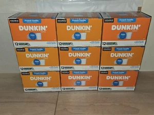 (9) Dunkin' Donuts Official Dunkin French Vanilla K-Cups 12-Count 5.1oz Lot Of 9 - Picture 1 of 3