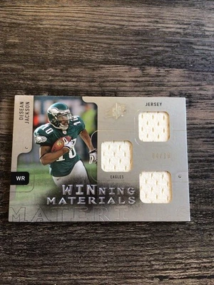 DESEAN JACKSON 2009 UP SPX WINNING MATERIALS WORN PATCH PLATINUM #/10 EAGLES - Image 1 of 2