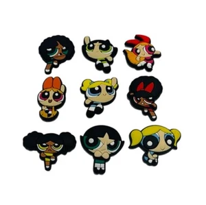 Juego de 9 imanes de PVC de 1" de alto para nevera con temas de dibujos animados para niñas Powerpuff - Imagen 1 de 1