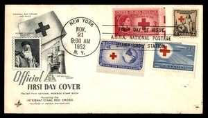 Mayfairstamps US FDC 1952 International Red Cross Henri Dunant First Day Cover a - Picture 1 of 2