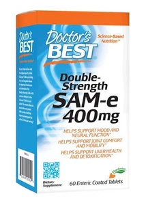 Doctor's Best SAMe Double Strength 400mg Nutritional Supplement 60 Tablets - Picture 1 of 5