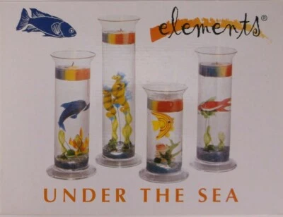 ELEMENTS UNDER THE SEA CANDLE MAKER 4 AQUARIUM CYLINDERS NIB 1 Large 2 Med 1 Sm - Image 1 of 3