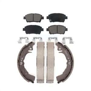 [Front+Rear] Ceramic Brake Pads And Drum Shoes Kit For 2001-2005 Toyota Echo