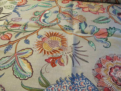 New Piece Brunschwig & Fils "Aravali" Hand Printed Linen Fabric, 22in L x 52in W - Image 1 of 4