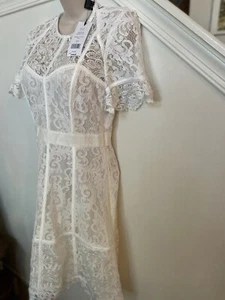 French Connection Cabrera Lace Mix Dress in White, SZ-4 Ret~$198.00 - Picture 1 of 3
