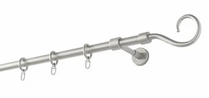 Gardinenstange chrom matt 1-läufig 1,4 m Garesa Hook (828) inkl. Zubehör - Bild 1 von 2