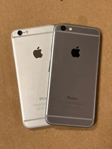 D28_2X BACK COVER SCOCCA POSTERIORE COMPLETA APPLE IPHONE 6 GRIGIO ARGENTO LEGGI - Foto 1 di 2