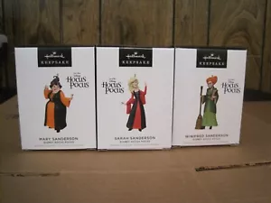 2023 HALLMARK GEDENKEN ORNAMENTE 3 DISNEY HOCUS POCUS WINIFRED, MARY, SARAH--NEU - Bild 1 von 11
