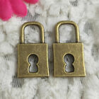 Free Ship 30 pcs bronze plated lock charms pendant 24x13mm H-2553
