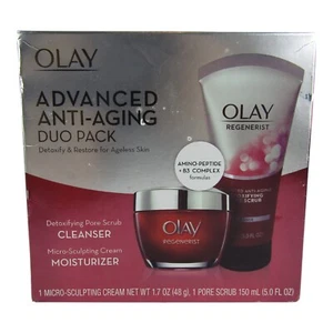 Olay Advanced Anti-Aging Duo Pack Detoxify and Restore Cleanser Moisturizer Pack - Picture 1 of 7