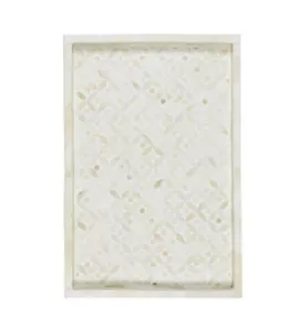 Bone Inlay Geometric Star Design Tray in White Color - Picture 1 of 2