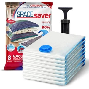 8 Pack Medium Premium Spacesaver Vacuum Storage Bags Save 80% on Clothes Storage - Picture 1 of 6
