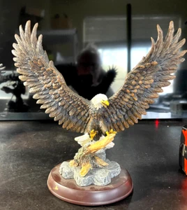 TED BLAYLOCK Bronze Eagle Statue SOARING DREAMS  Bradford Exchange 4098 - Picture 1 of 5
