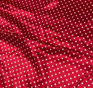 Red and White 3/16" Polka Dots - Silk Charmeuse - Picture 1 of 2