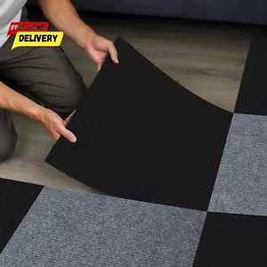 Self Adhesive Carpet Tile 10Pcs 12"X12" Peel & Stick Carpet Floor Tiles Non-Slip - Picture 1 of 5