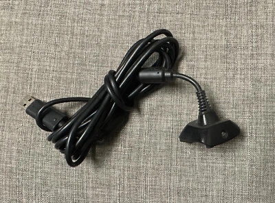 Genuine OEM Microsoft Xbox 360 Play and Charge Cable (Black) - Image 1 of 2