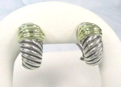 Brincos de camarão David Yurman puro-sangue ouro 14k e prata esterlina - Imagem 1 de 4