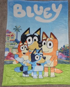 Bluey & Friend Inspired Fleece Throw Blanket 40" x 32" - Picture 1 of 3