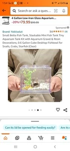 Small Betta Fish Tank, Stackable Mini Fish Tank (Clear) - Picture 1 of 6