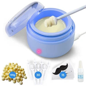 Nose Wax Kit Hair Waxing Kit 100g Beans 30 Sticks for Men Women Painless Removal - Picture 1 of 8