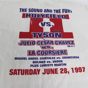 Holyfield-Tyson II 1997 Boxing Fight Card T-Shirt Julio Cesar Chavez - Picture 1 of 14