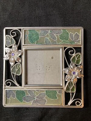 Винтажная витражная и металлическая фоторамка подходит для 3-дюймовых листьев картин - Изображение 1 из 4