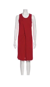 VESTIDO DE CAMBIO pre-amado auténtico BALENCIAGA talla 38 rojo cuello redondo hasta la rodilla - Imagen 1 de 9