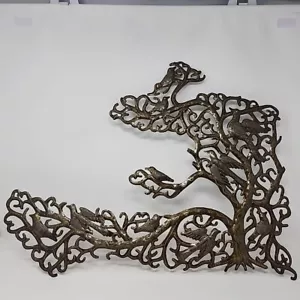 Haitian Art Recycled Steel Oil Drum Metal Tree of Life w/Birds Signed Luhe Kniek - Picture 1 of 14