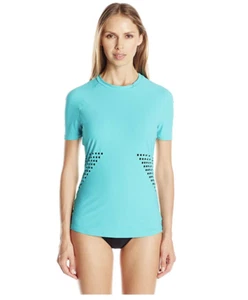 PROFILE by GOTTEX Mujer Deportivo Borde de Corte Rashguard Detalle Corte Láser AQUA L - Imagen 1 de 2