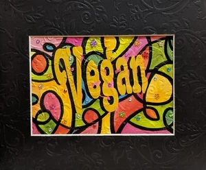 VEGAN Textured Matted Abstract Watercolor ONE OF A KIND GIFT Decor - Picture 1 of 4