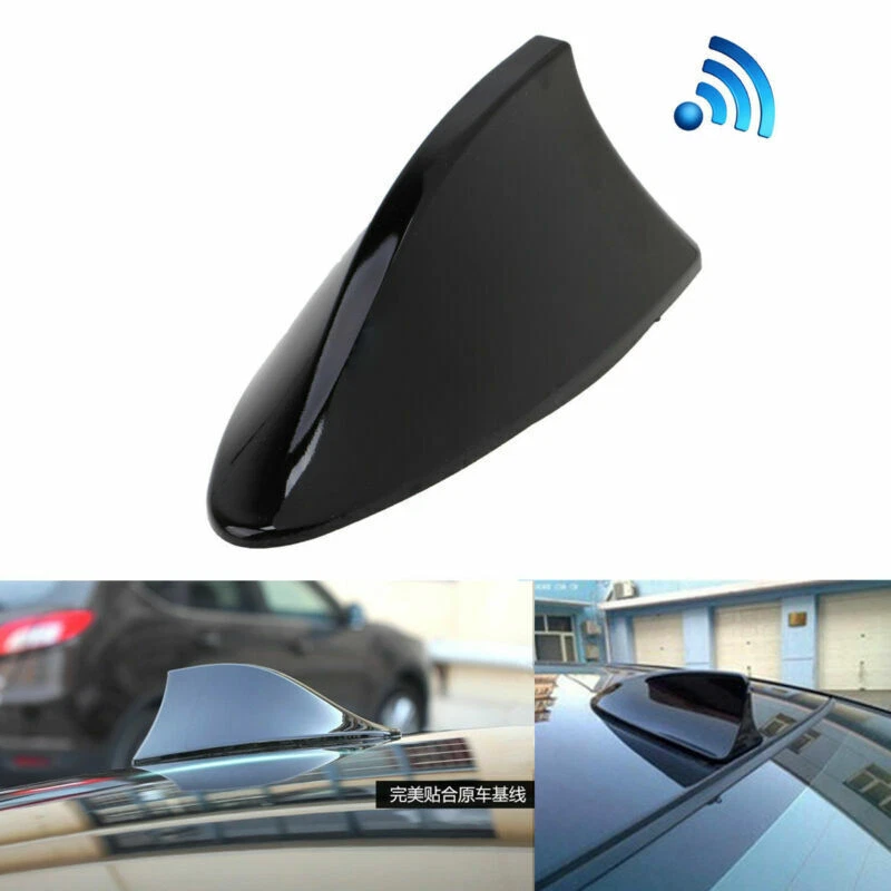Radio de techo universal negra para automóvil SUV estilo aleta de tiburón antena de señal AM/FM Foto 1 de 4
