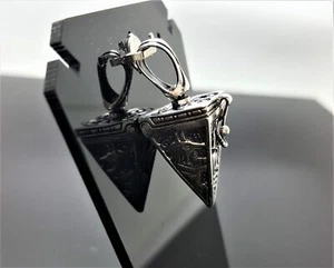 Egyptian Pyramid Locket Pendant STERLING SILVER 925 Anubis Great Sphinx Sacred E - Picture 1 of 9