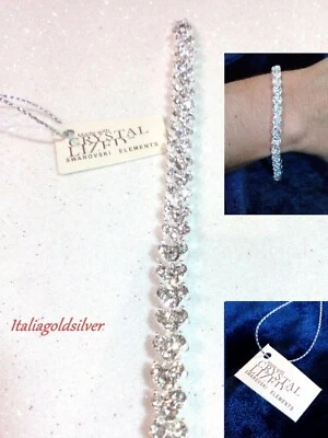  Bracciale trilogy Donna SWAROVSKI ELEMENTS ORIGINALI Argento 925 Gioielli Cuore - Immagine 1 di 4