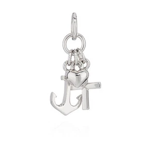 10x6mm Kettenanhänger Glaube Liebe Hoffnung 925 Silber Kinderanhänger glänzend - Bild 1 von 1